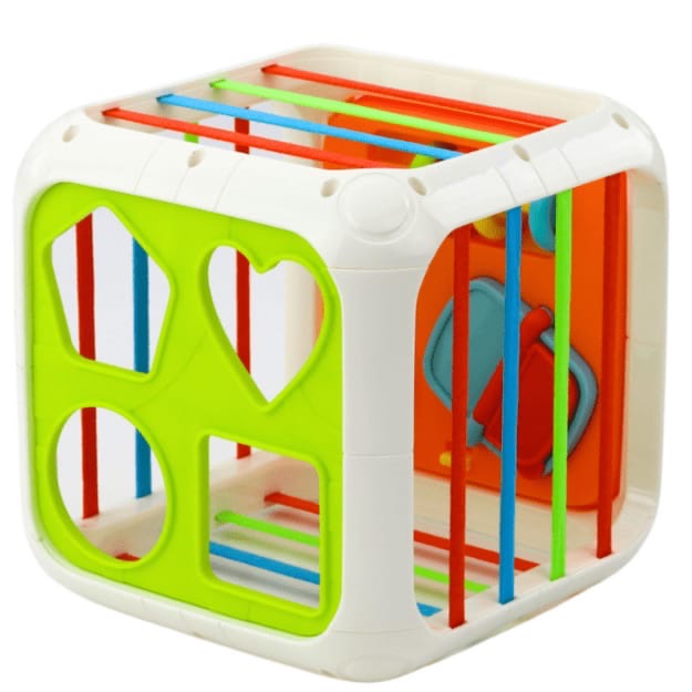 Shape sorting activity cube