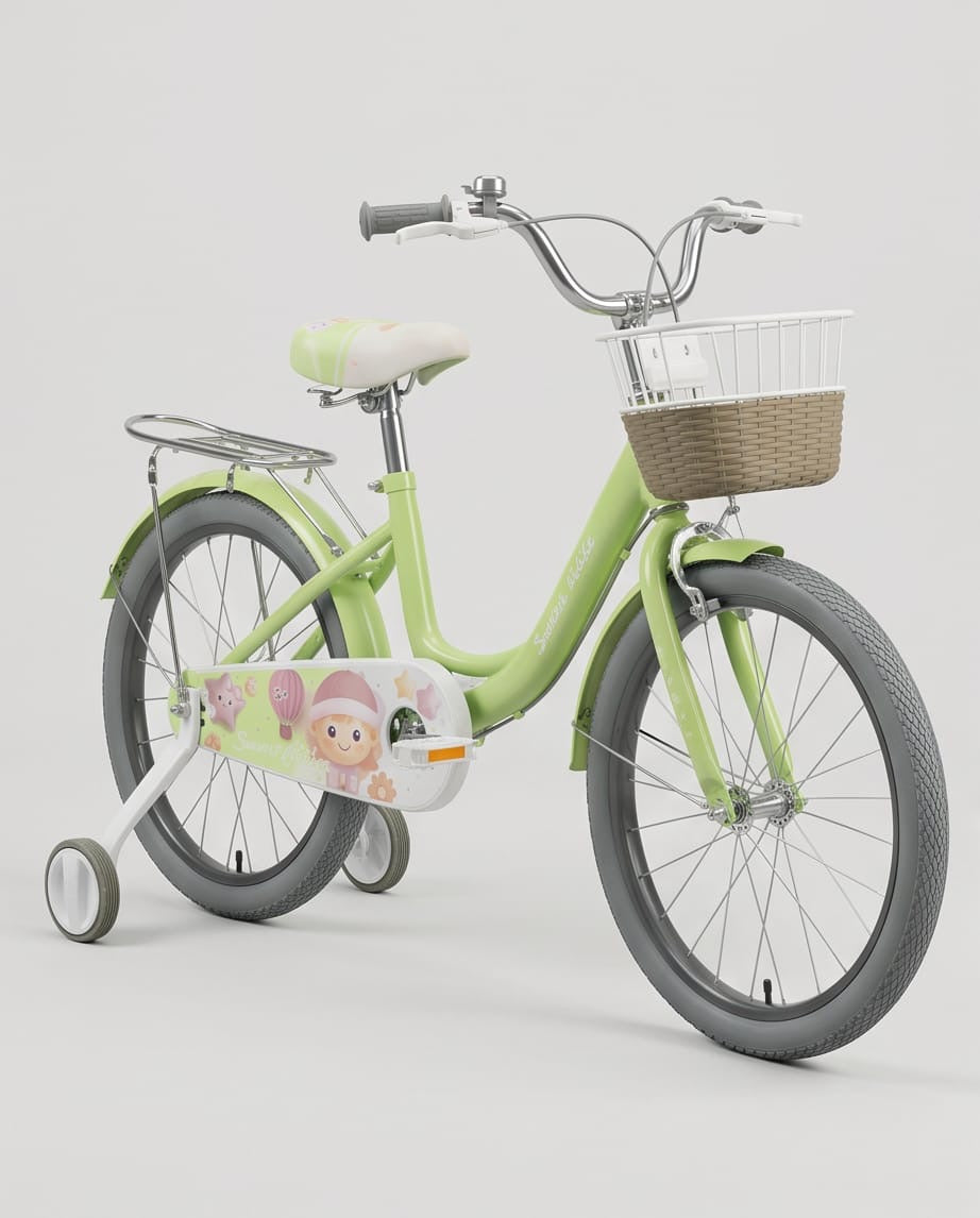 Lime green kids bicycle