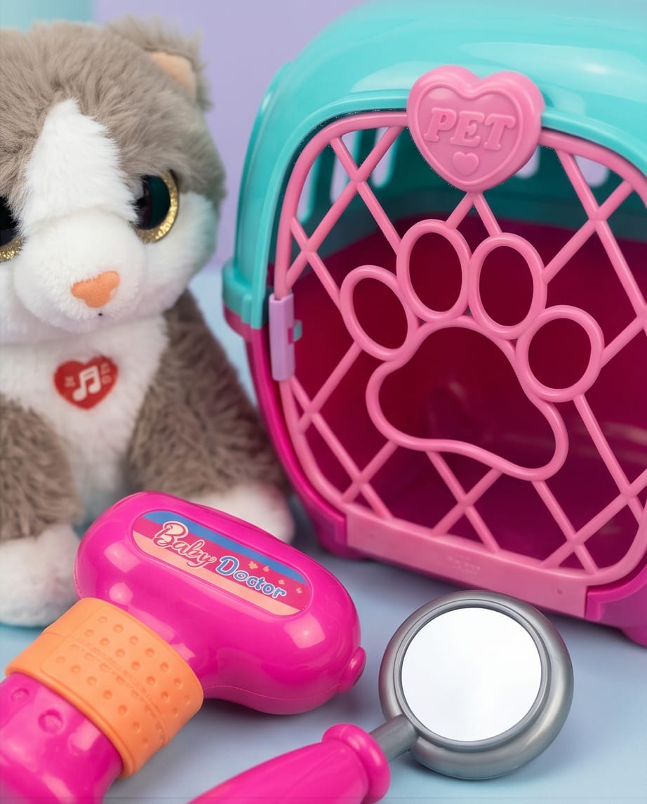 Plush kitten veg care set