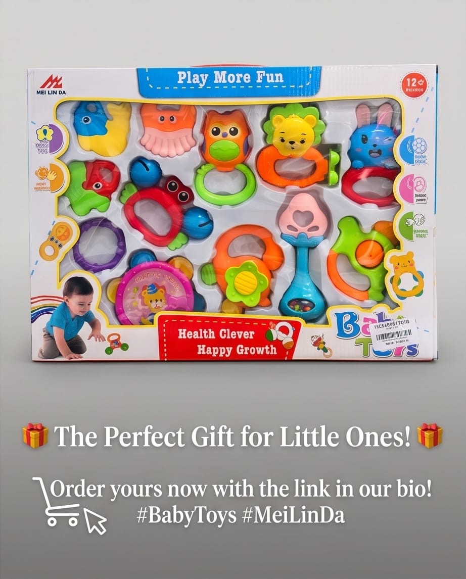 Baby rattles and teething set