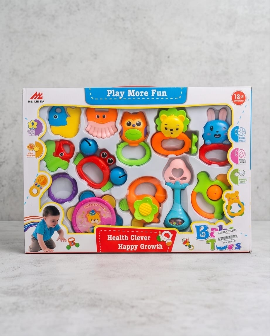 Baby rattles and teething set