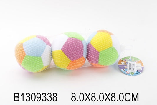 3 soft colorful balls