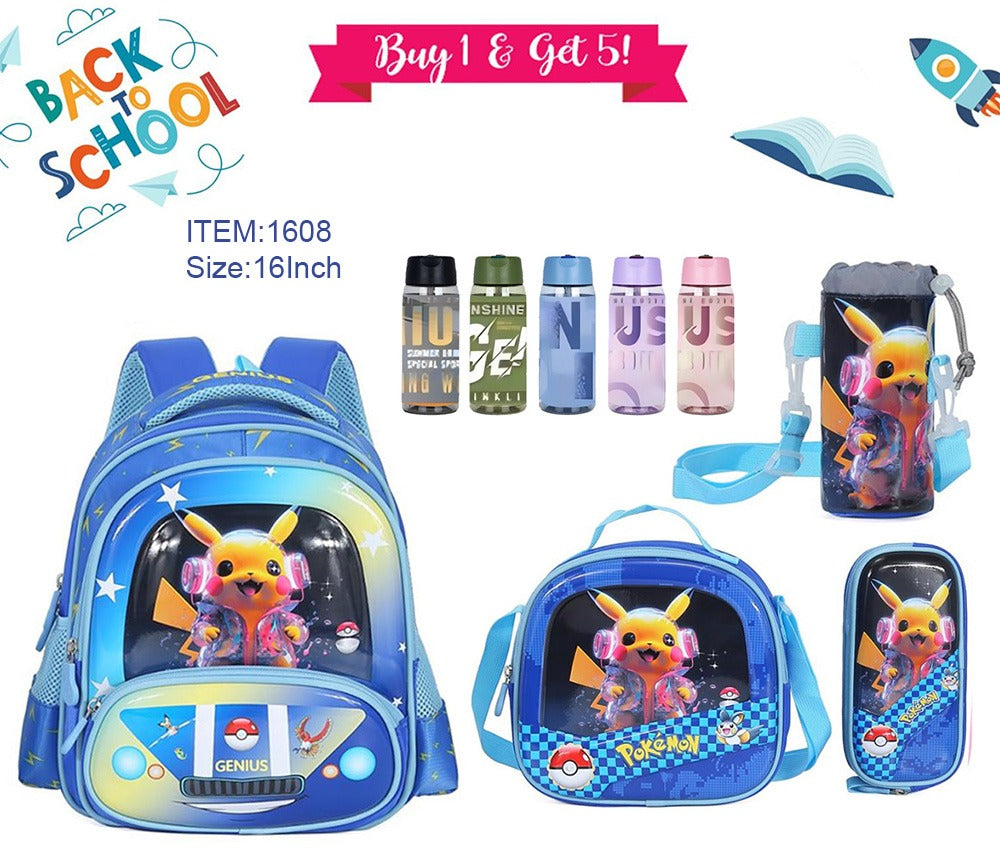 Pikachu Backpack 16” set