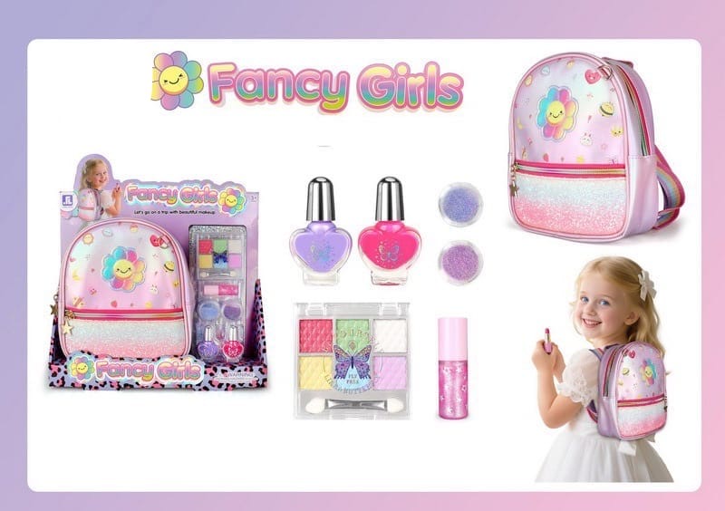 Fancy girl pretend makeup backpack set