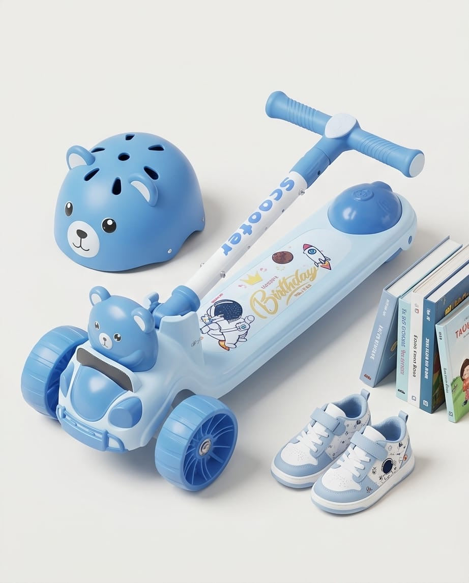 Teddy bear kids kick scooter