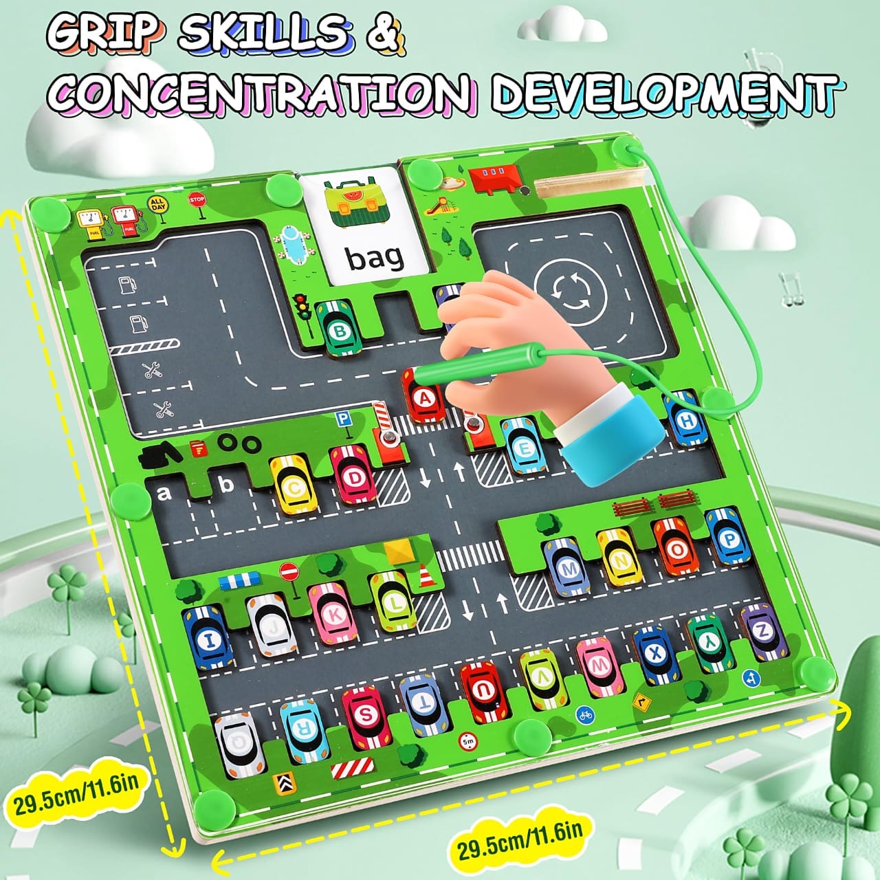 Magnetic car maze board