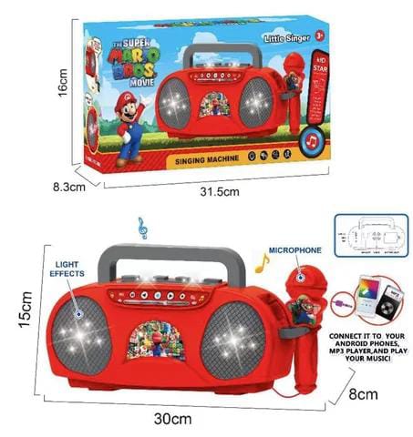 Super Mario Boom Box Radio with Microphone