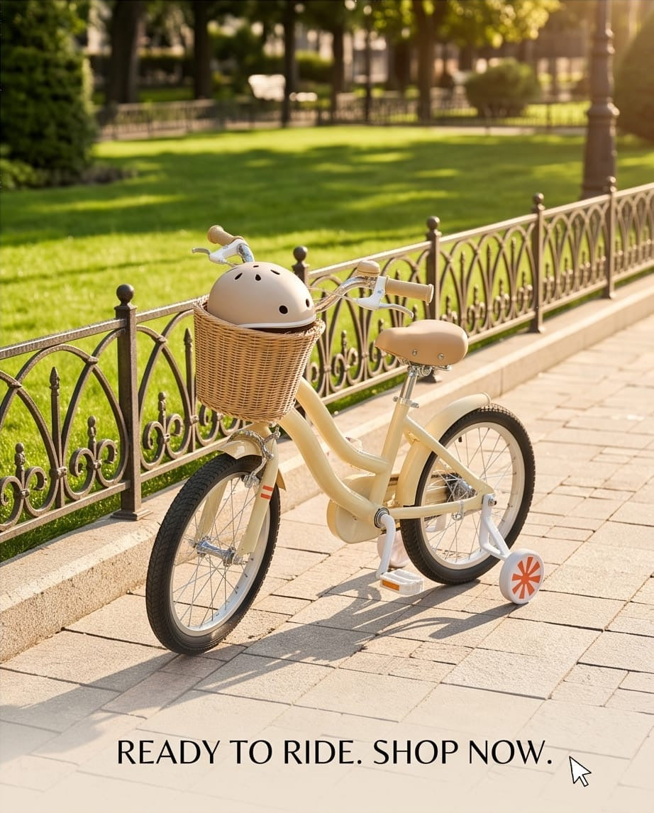 Cream beige bicycle