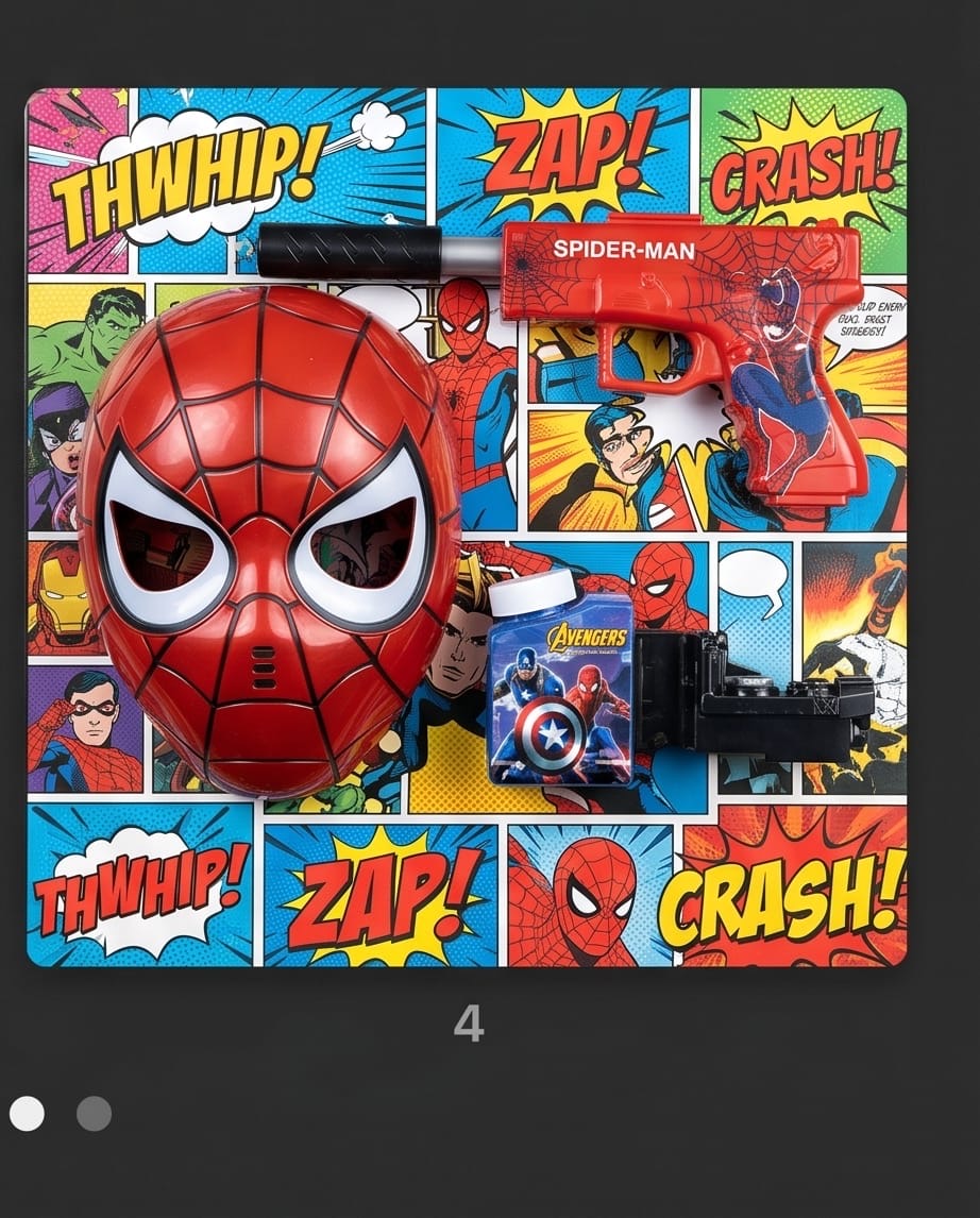 Super hero toy gun and mask set