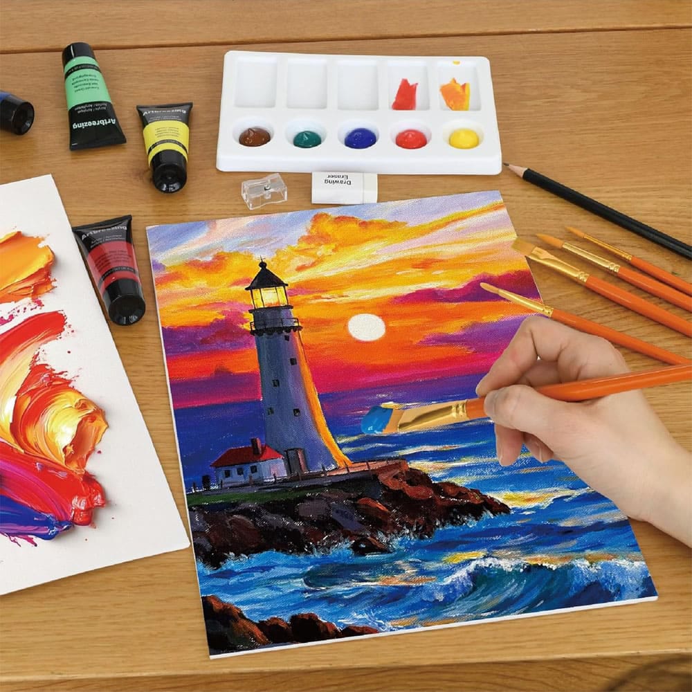 Set of acrylic paint tubes