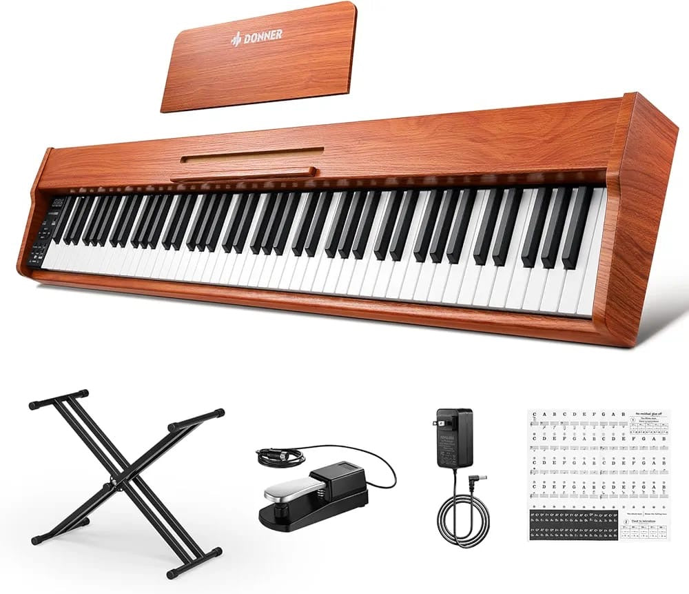 Electronic piano keyboard featured graphic