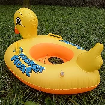 Yellow duck inflatable pool float