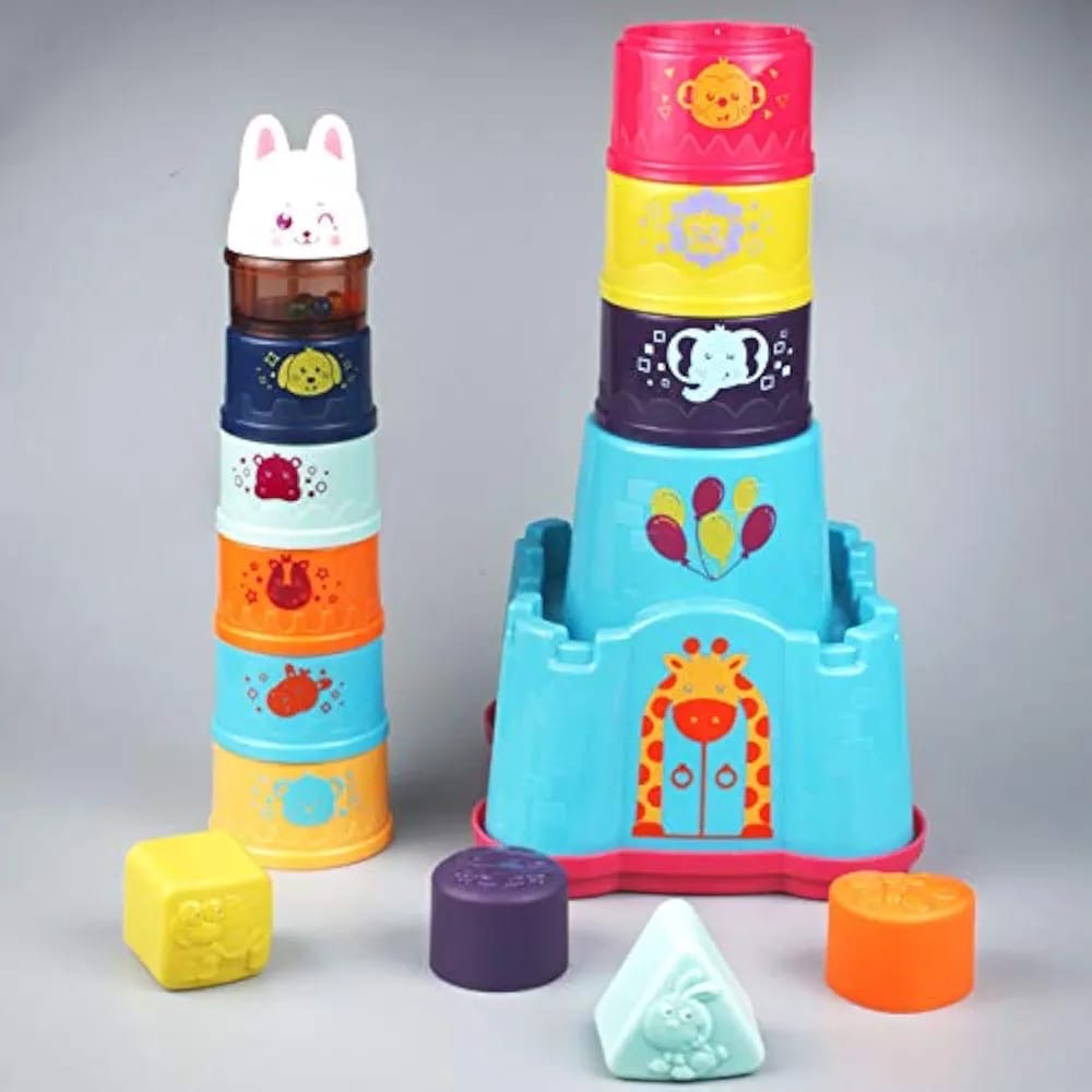 Stacking cup tower & storage bin