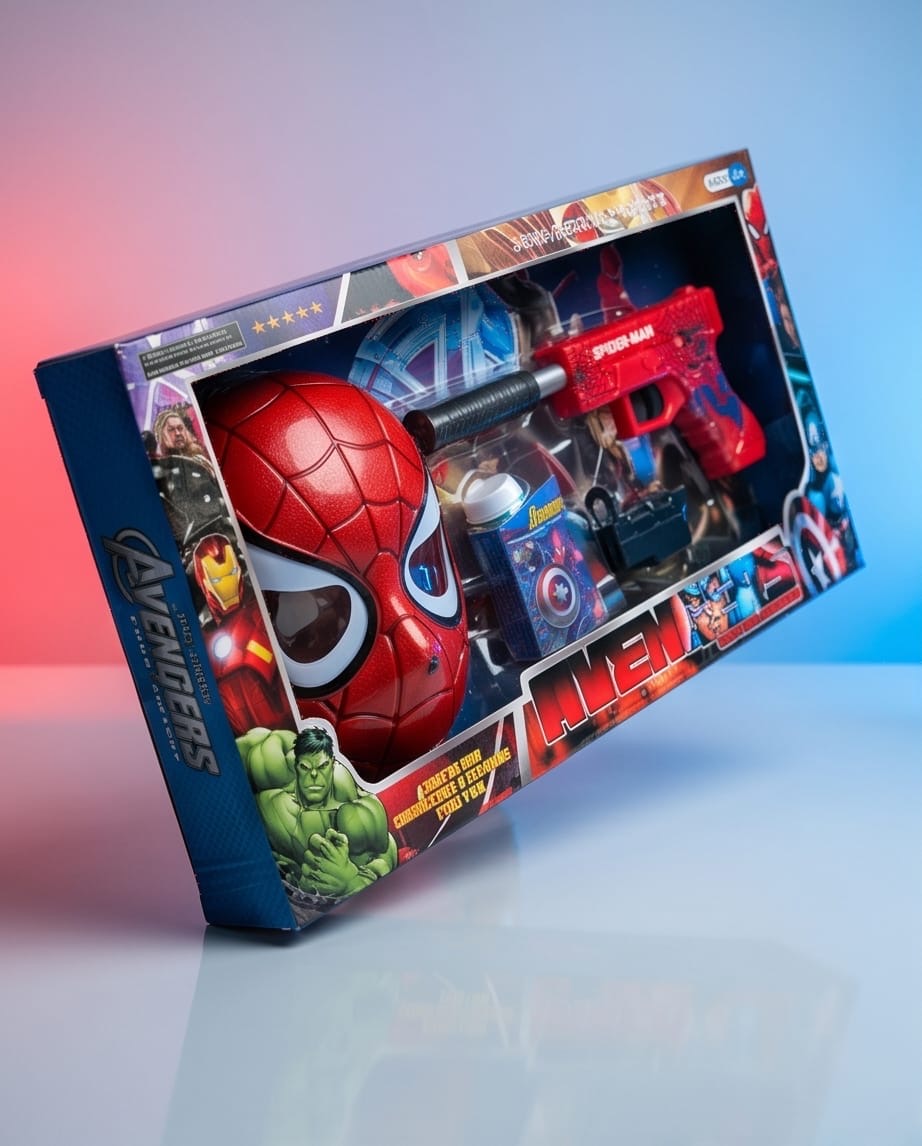 Super hero toy gun and mask set