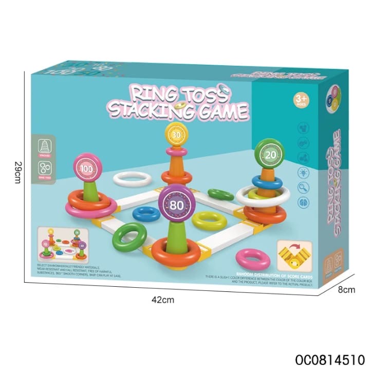 Ring toss stacking game