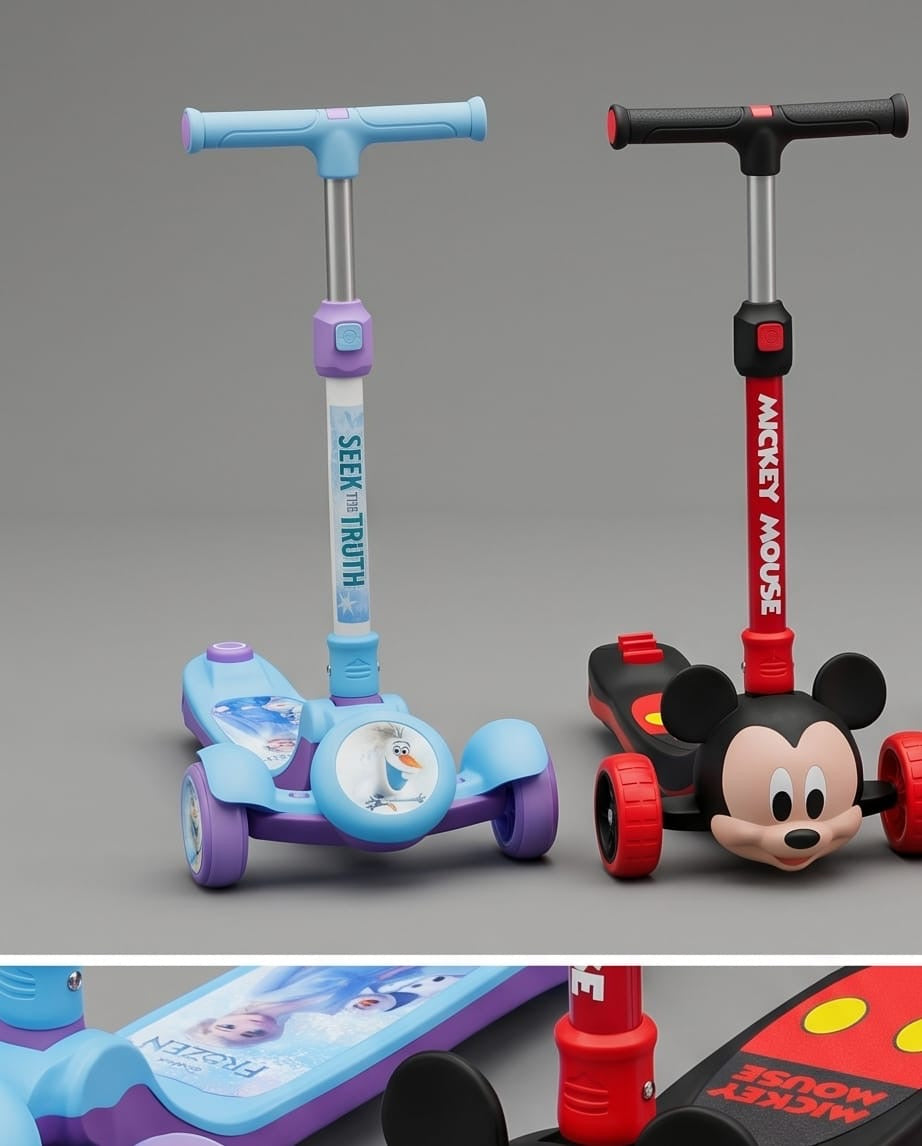 Character themed three wheel scooter