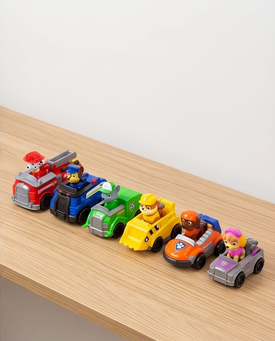 Paw patrol rescue team vehicle set