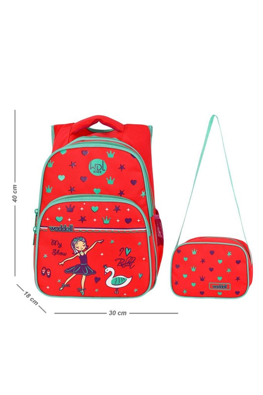 Red Ballerina School Backpack and Lunch Bag