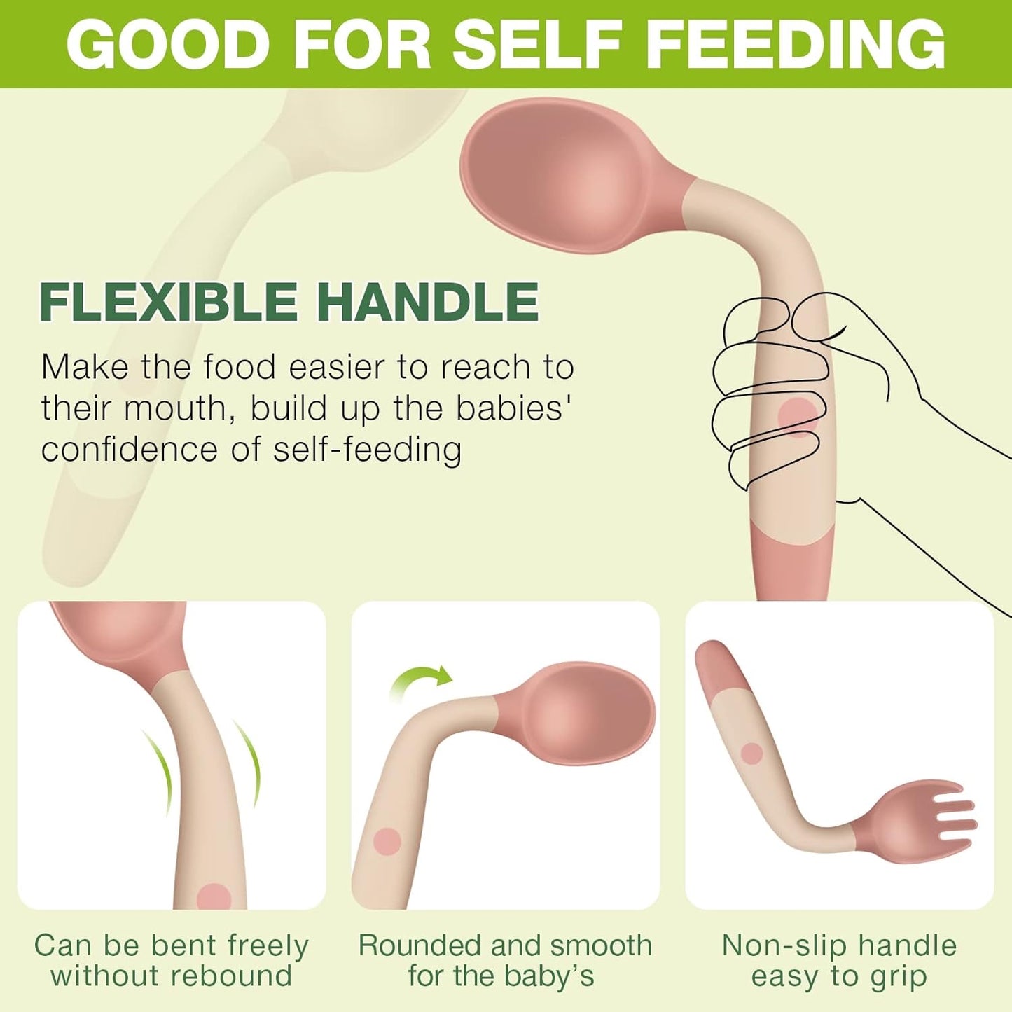 Flexible spoon and fork