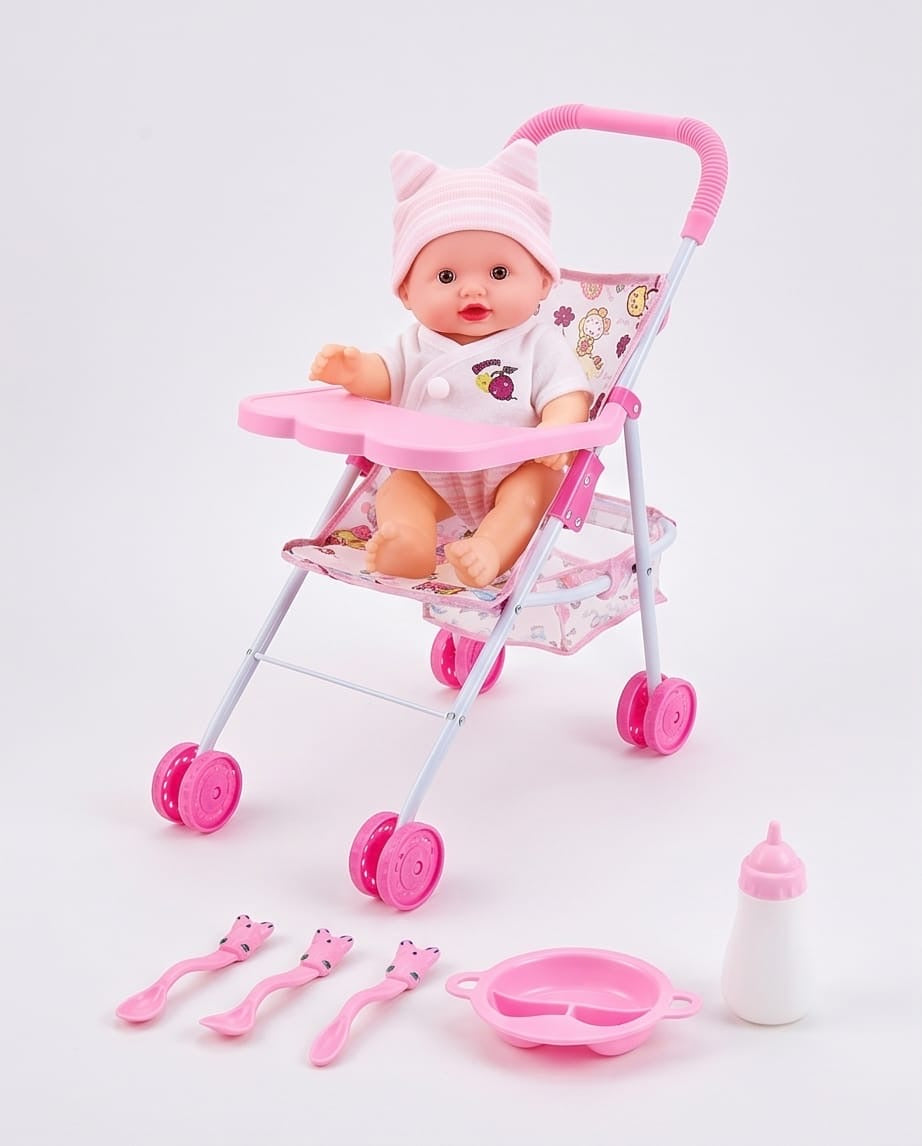 Baby lovely doll and stroller cart series