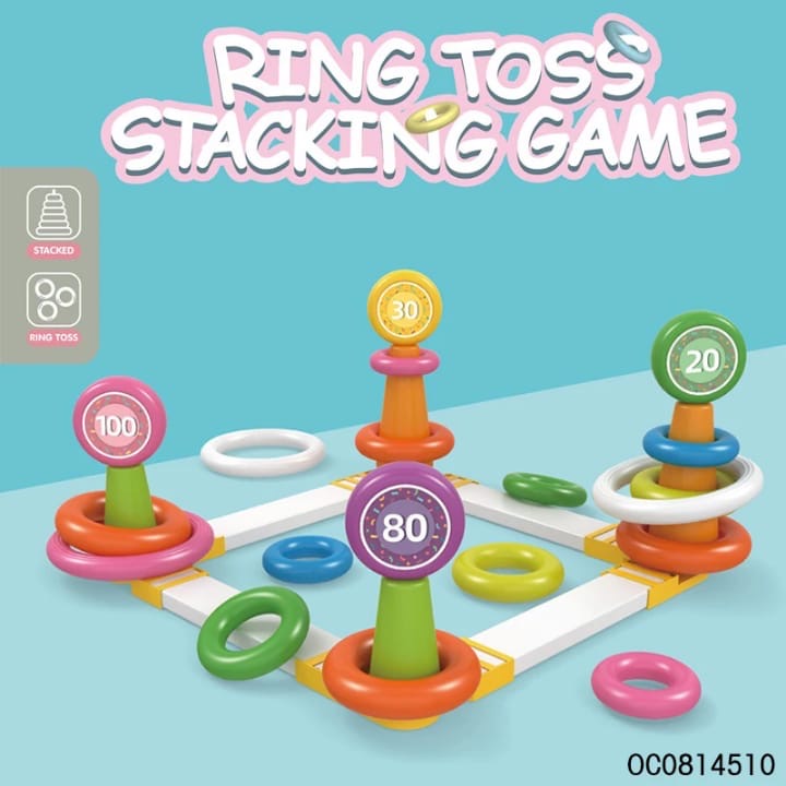 Ring toss stacking game