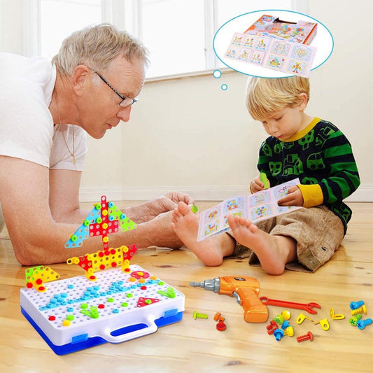 Creative Mosaic Puzzle with Electric Screw