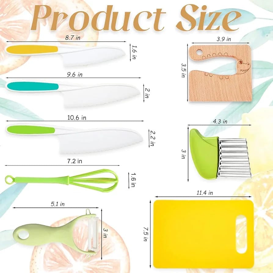 Kid friendly kitchen utensil set