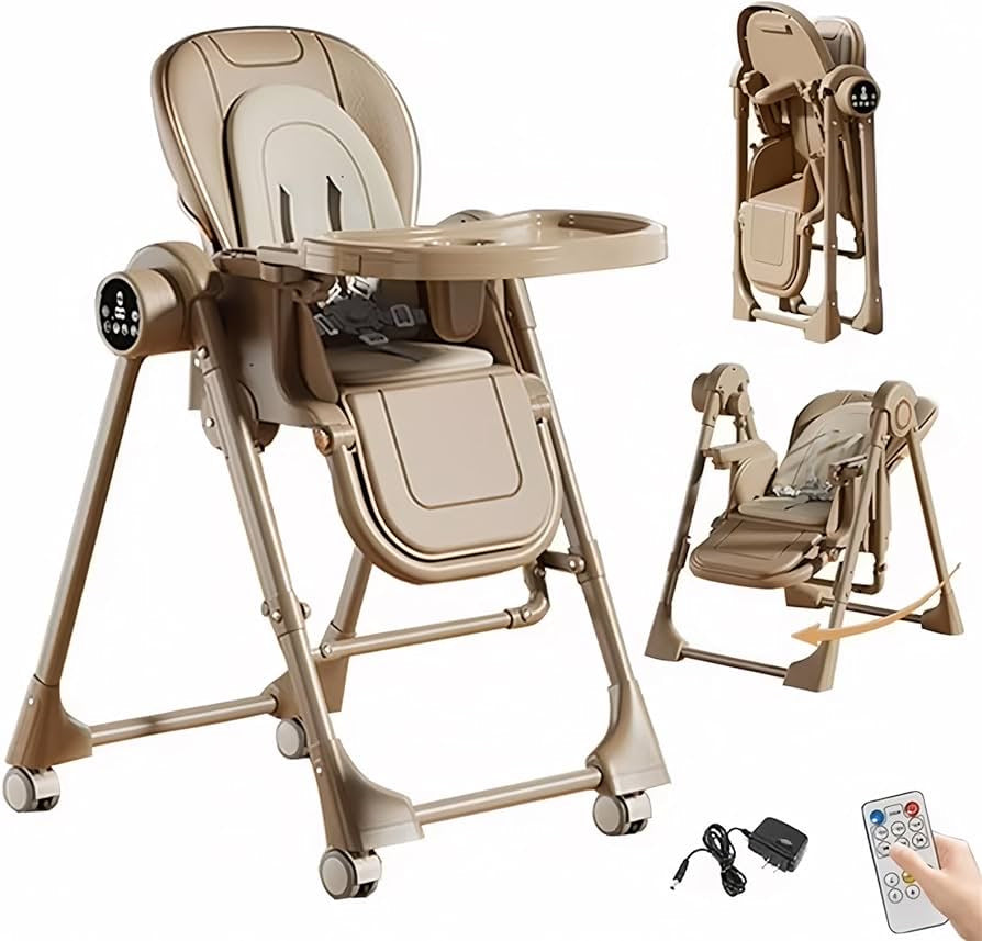 Multifunctional smart baby high chair and swing