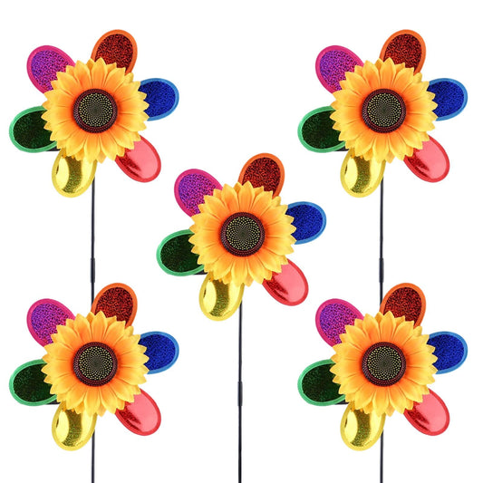 Rainbow sunflower pinwheel