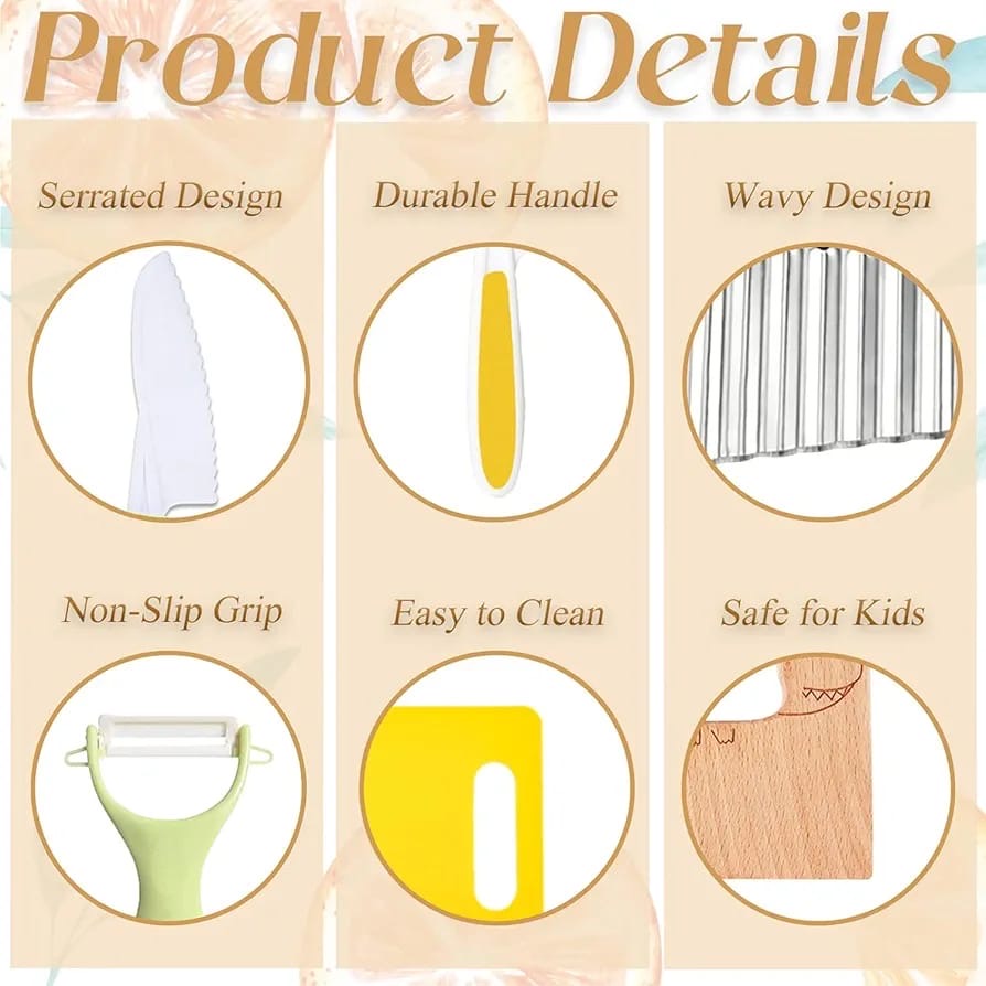 Kid friendly kitchen utensil set