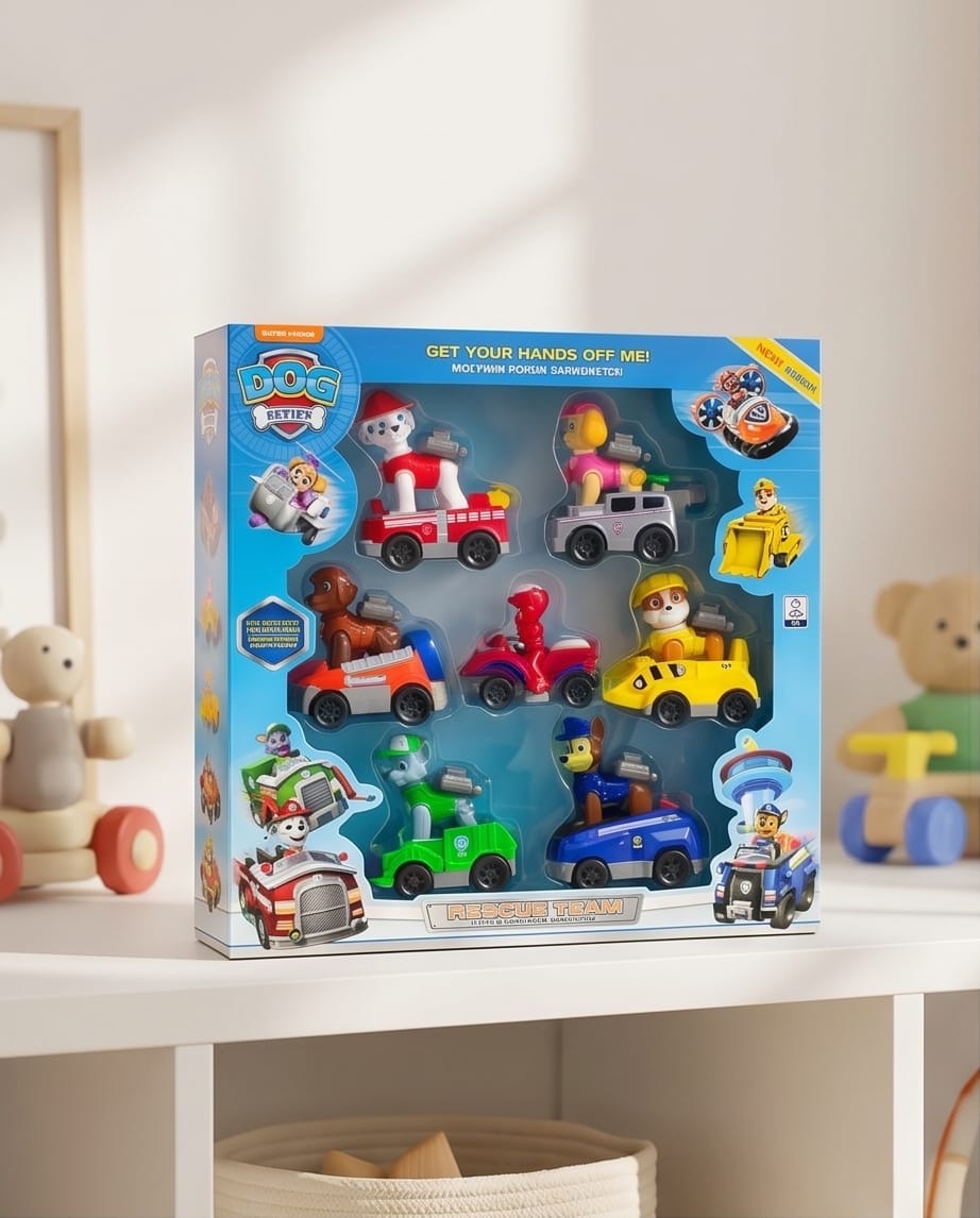Paw patrol rescue team vehicle set