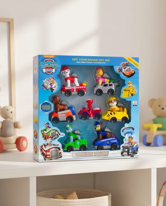 Paw patrol rescue team vehicle set