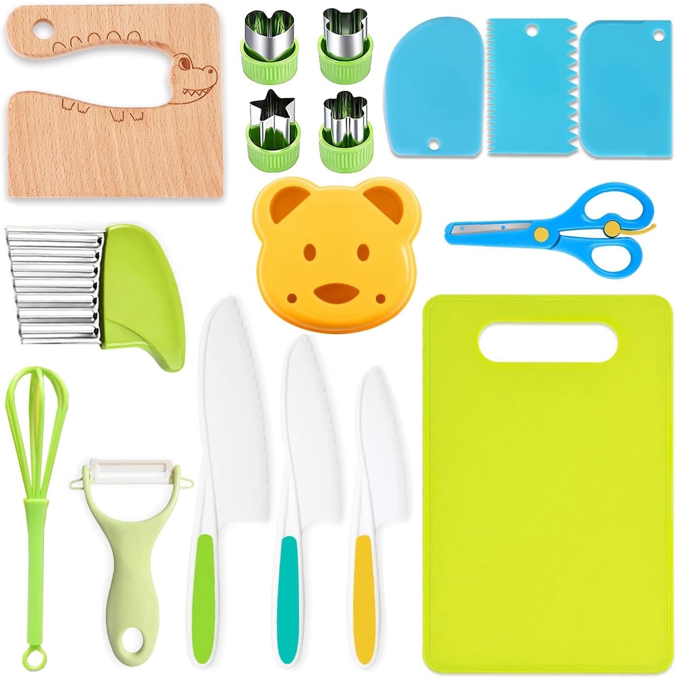 Kid friendly kitchen utensil set