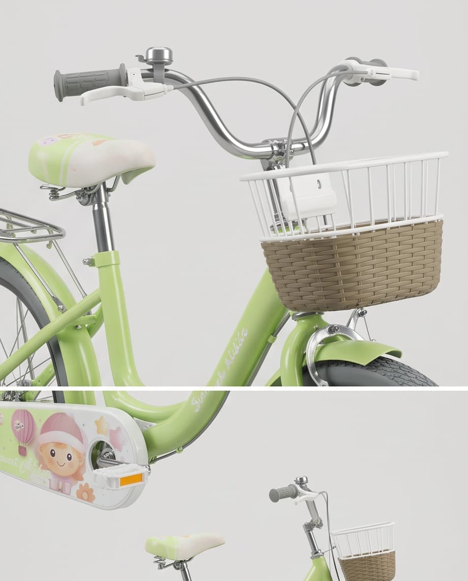 Lime green kids bicycle