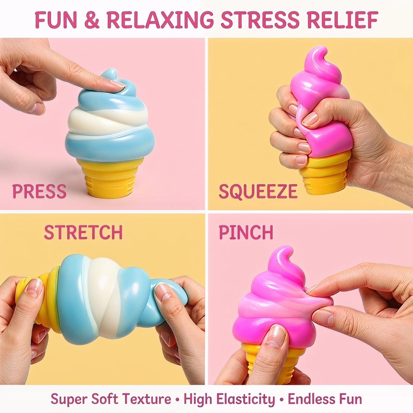 Ice cream cone stress relief toy