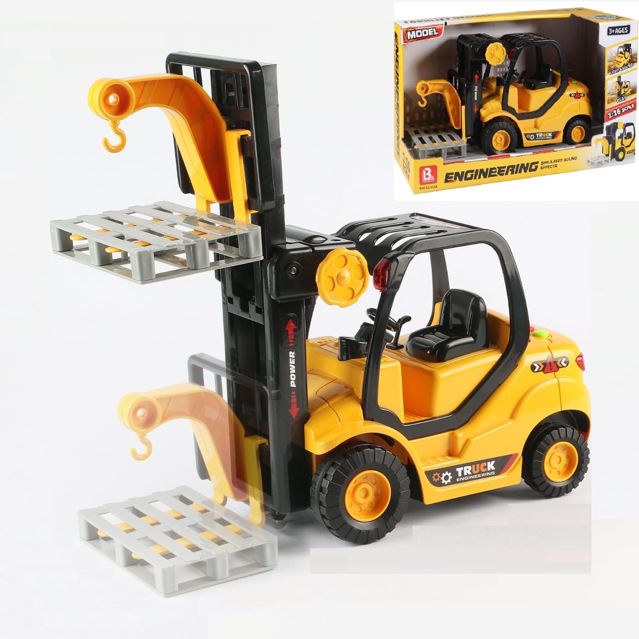 Interactive toy forklift