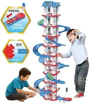 Speed racing multi level car track tower