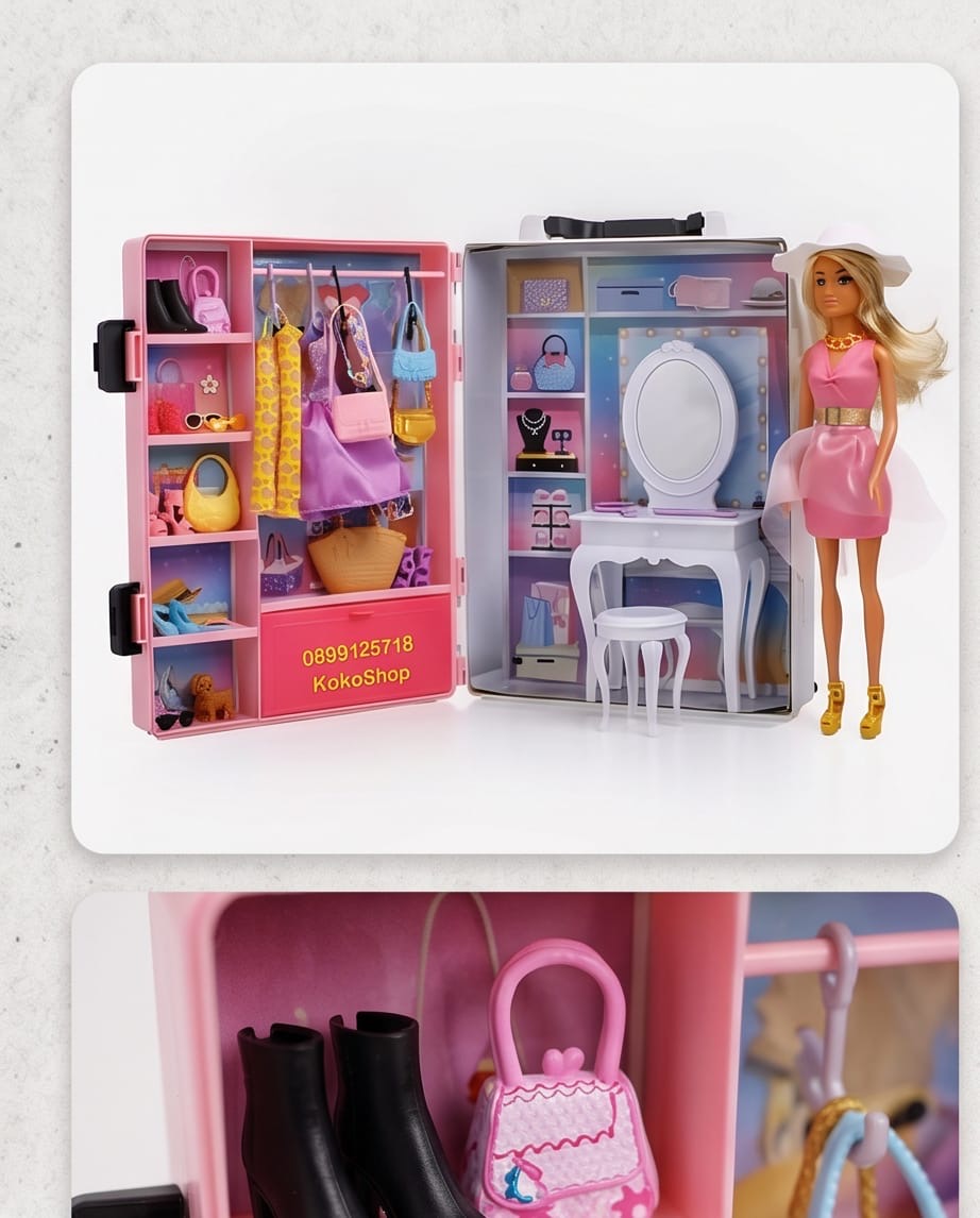 Doll fashion wardrobe case