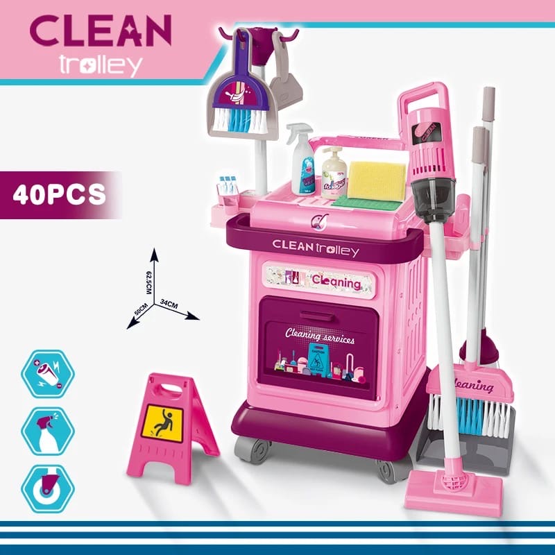 Clean trolley play set
