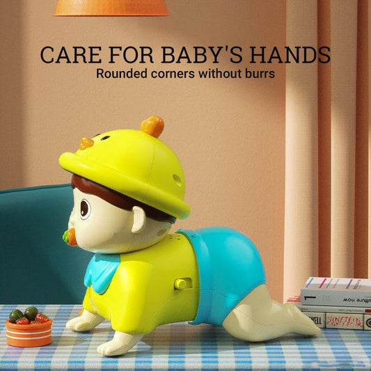 Funny baby crawing