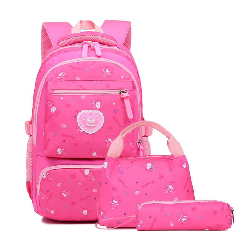 3 Pcs Set Printed Kid’s School Backpack