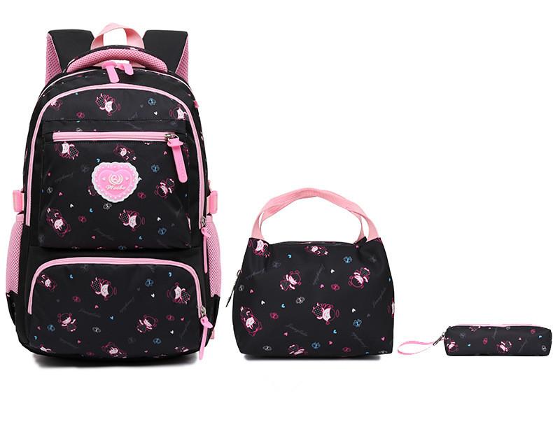 3 Pcs Set Printed Kid’s School Backpack