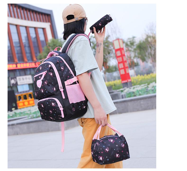 3 Pcs Set Printed Kid’s School Backpack