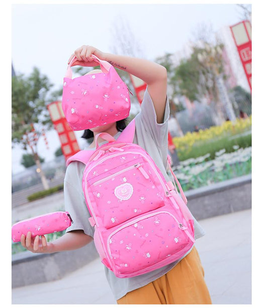 3 Pcs Set Printed Kid’s School Backpack