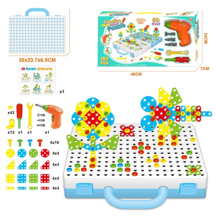 Creative Mosaic Puzzle with Electric Screw