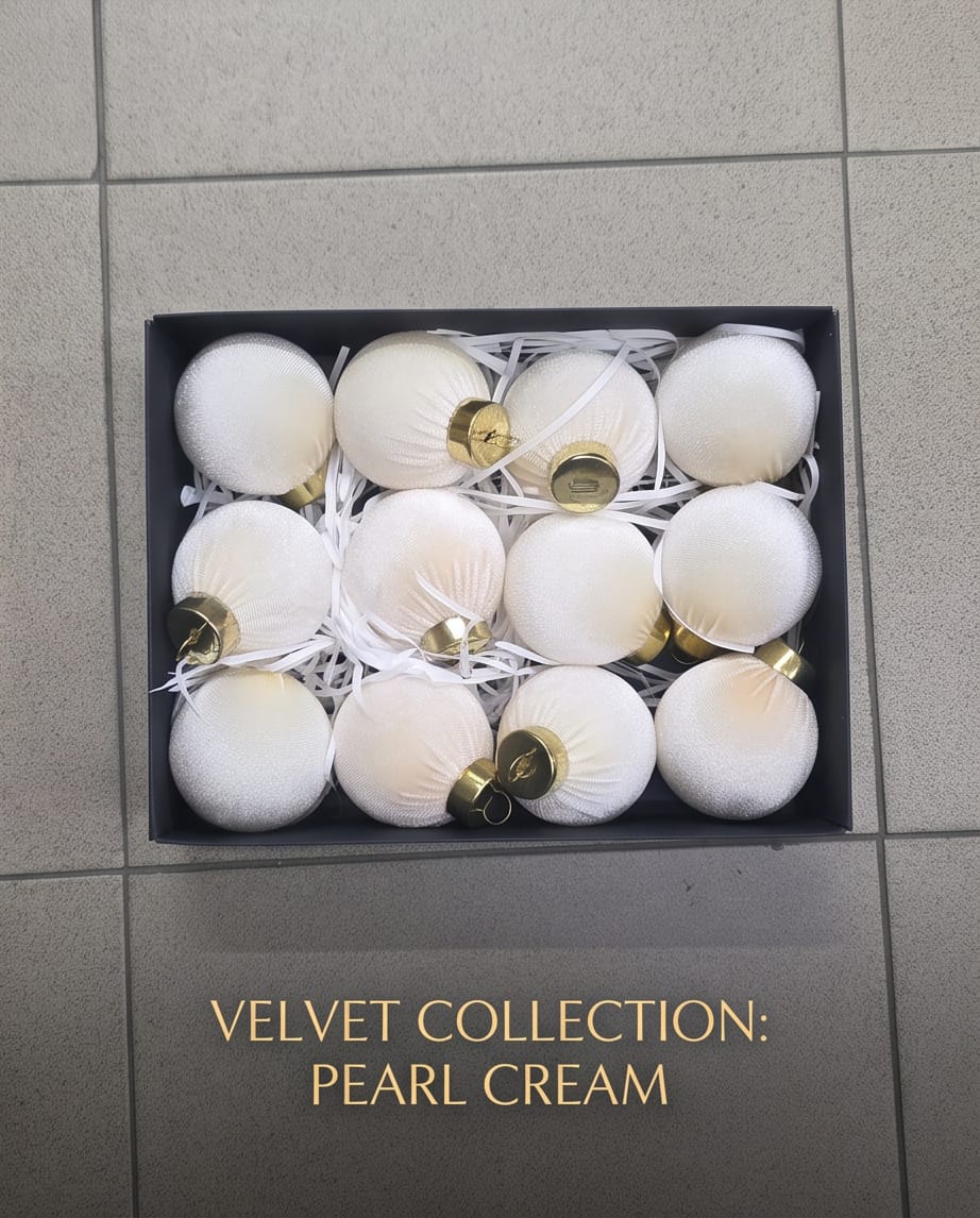 velvet-flocked Christmas ball ornaments