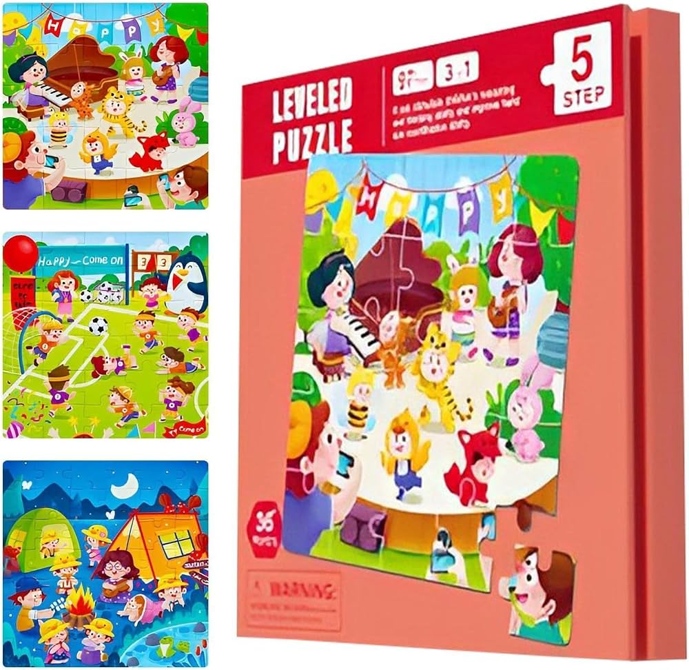 3-in-1 magnetic folding puzzle book