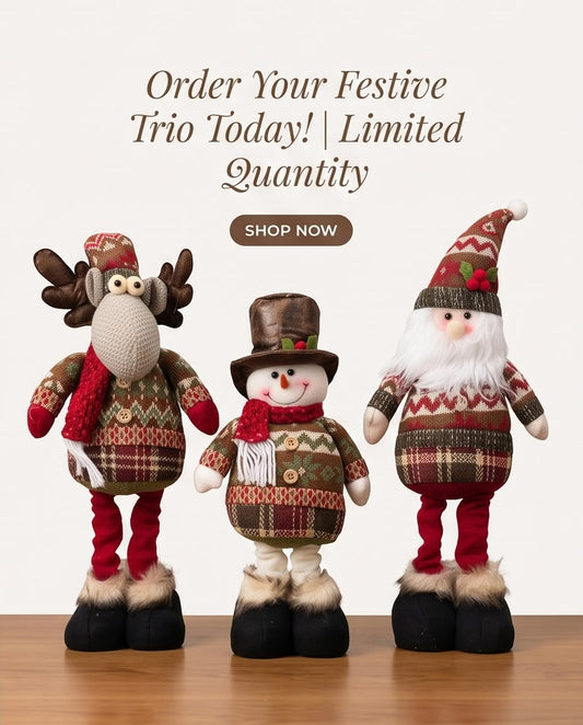 Christmas standing plush figurines