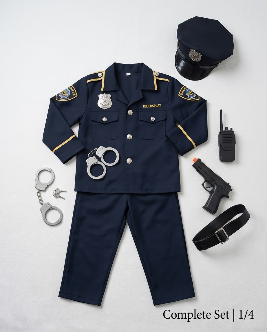 navy-blue kids' police officer dress-up