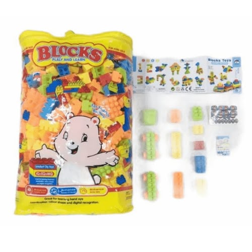 multicolored plastic building blocks and construction toy set